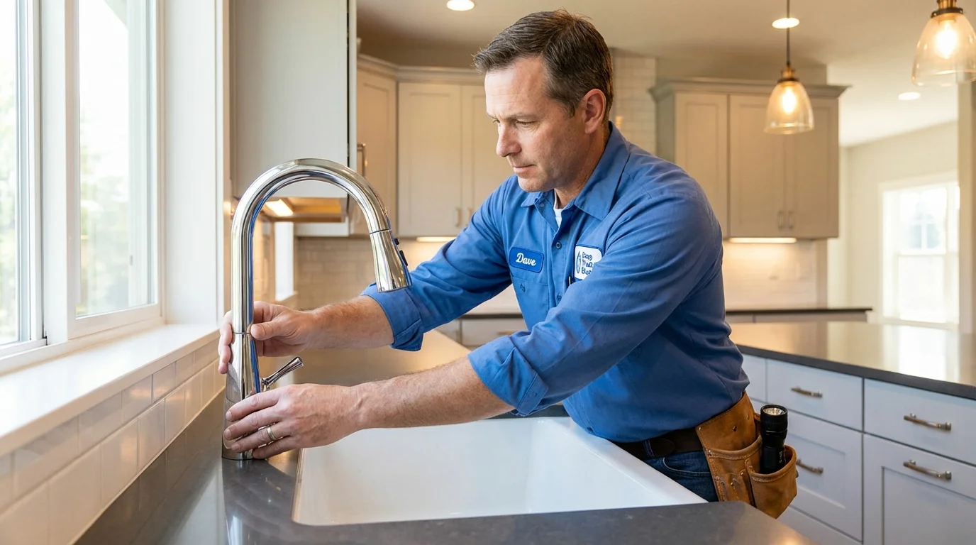 Kitchen faucet installation by Johns Plumbing LLC in Shortsville