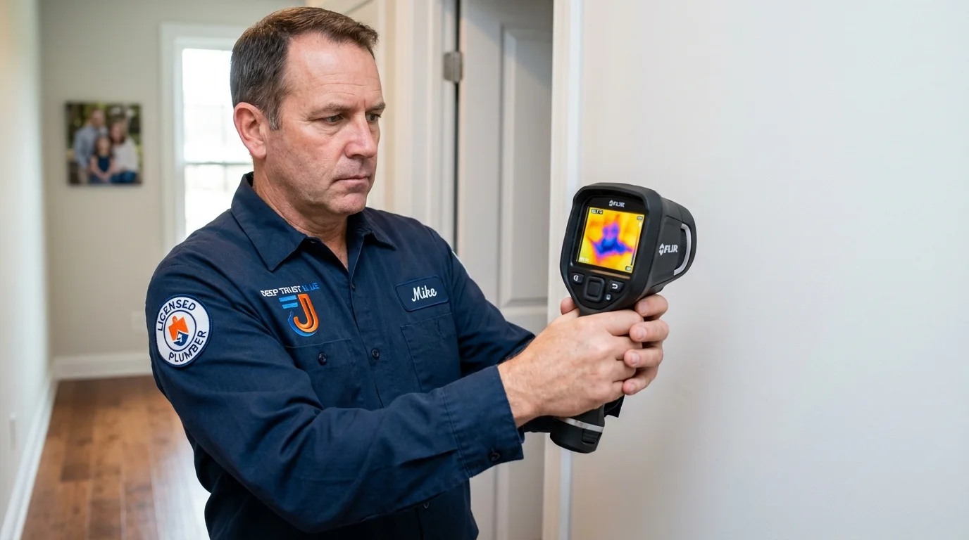 Thermal imaging leak detection by Johns Plumbing LLC in Shortsville